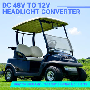 Drive-up Golf Cart Headlight DC Voltage Reducer 48V Step Down to 12V 15A Buck Converter, Voltage Regulator Kit for Club Car