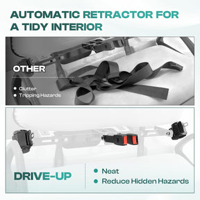 78.74 Inches Extra-Long Retractable Seat Belt Set for Golf Carts