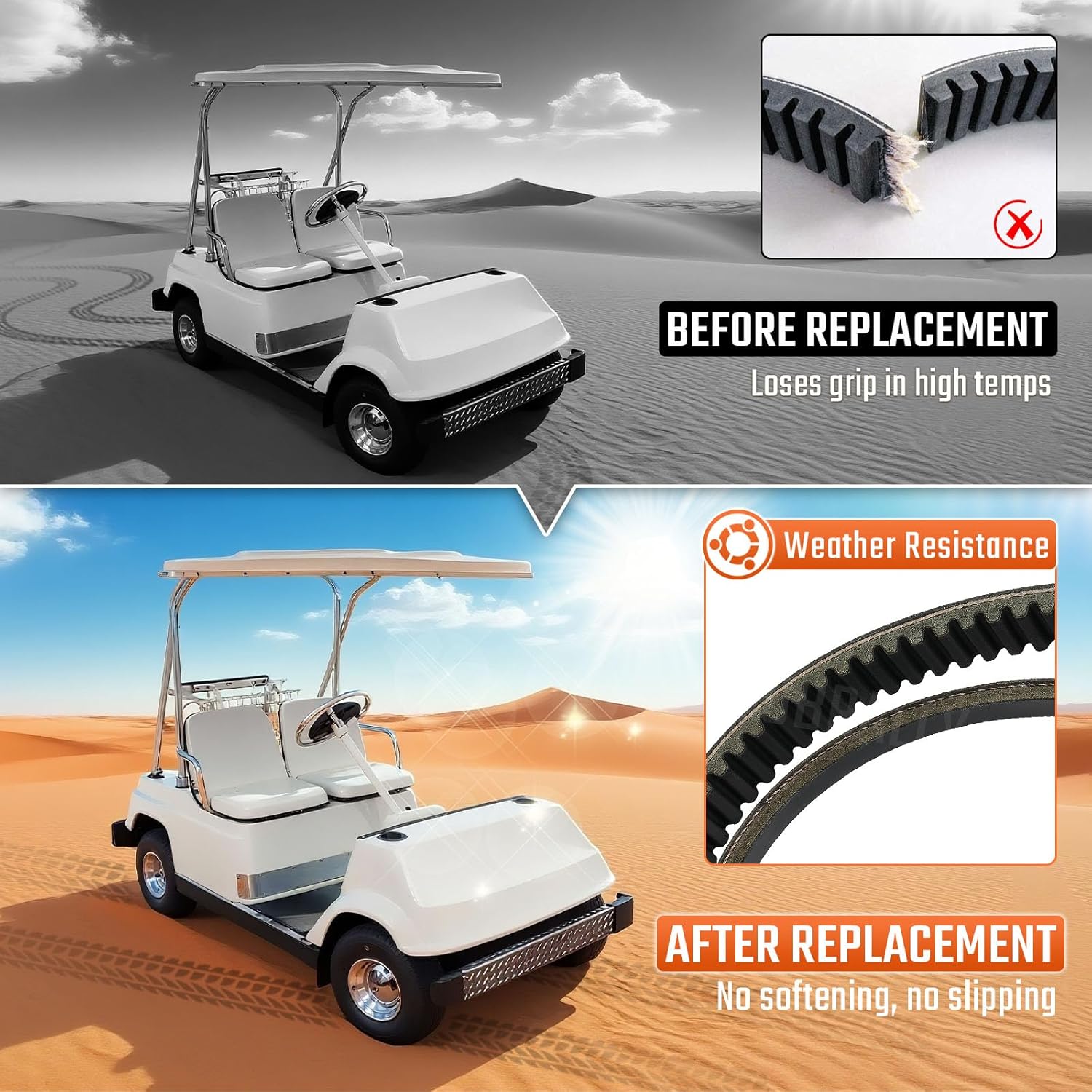 Yamaha golf cart drive belt and starter belt