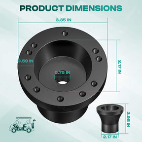 Black EZGO Golf Cart Steering Wheel Adapter for TXT & RXV Models | Drive-up