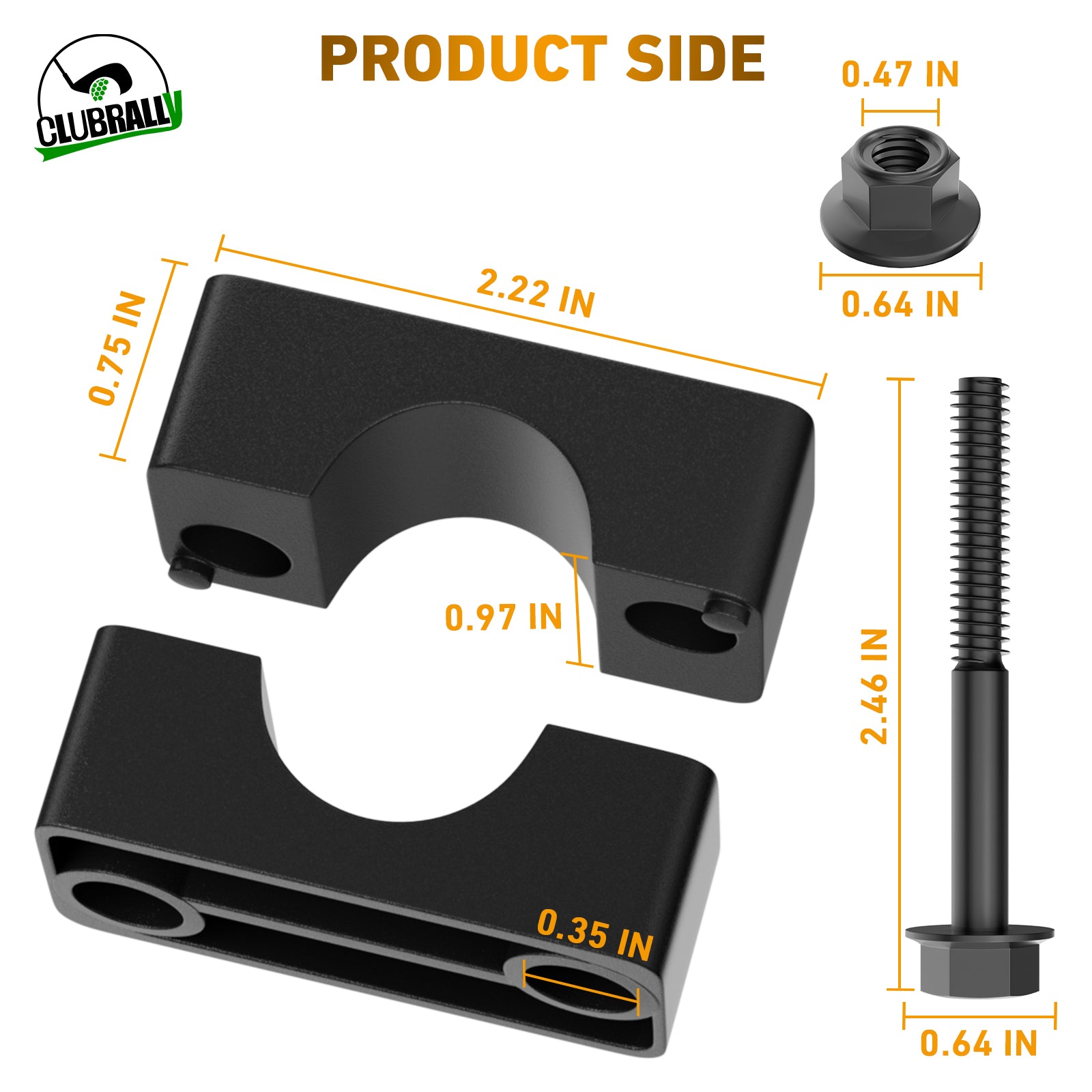 Brake Block Mounting Set with Screw Nut for Club Car DS Carryall Golf Cart 1981-Up, OEM#1011402 |Drive-up