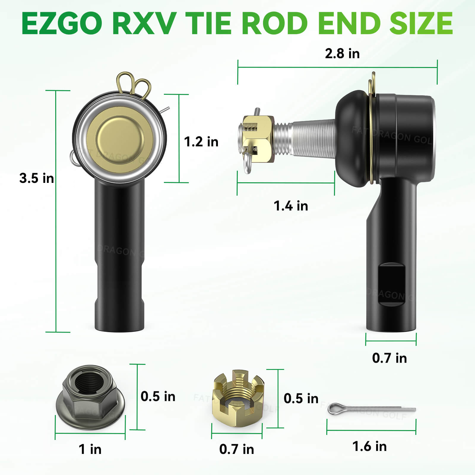 EZGO RXV Golf Cart Tie Rod End Replacement Kit 2008-Up (2PCS) | Drive-up