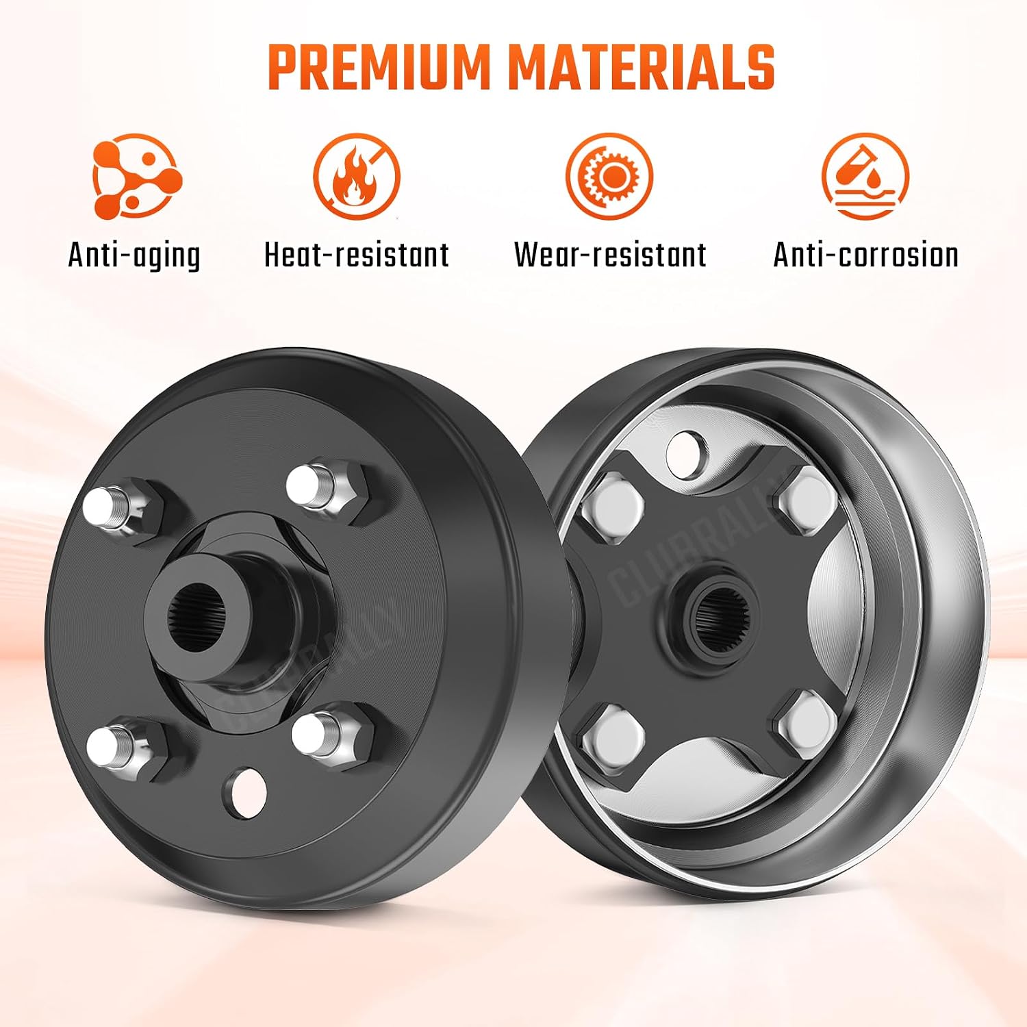 Heavy Duty Split Brake Drums Set for EZGO TXT Electric 1982-Up Golf Carts