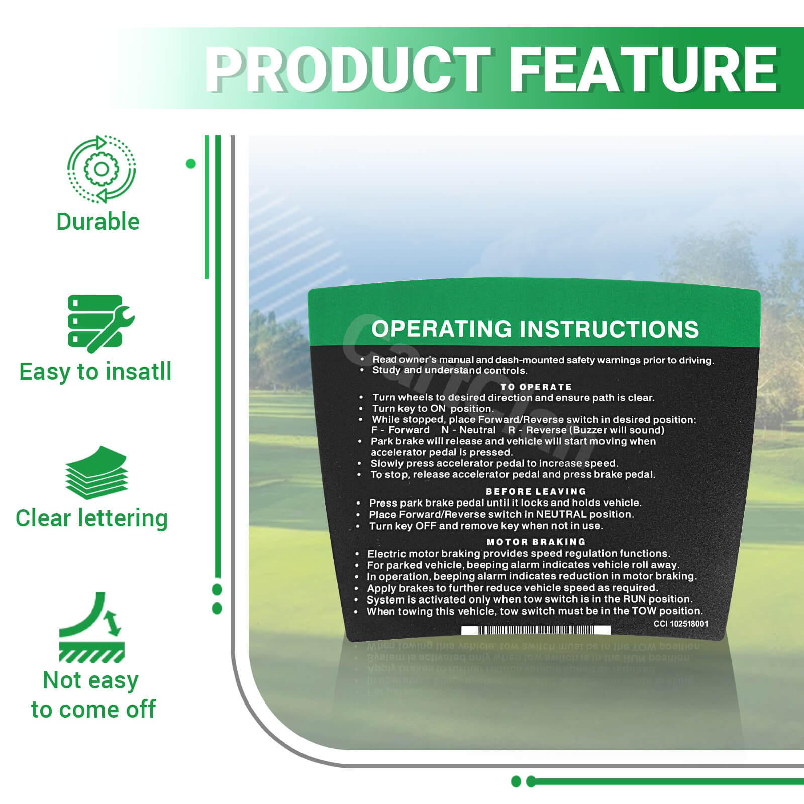 Club Car Steering Wheel & Dashboard Decal Kit