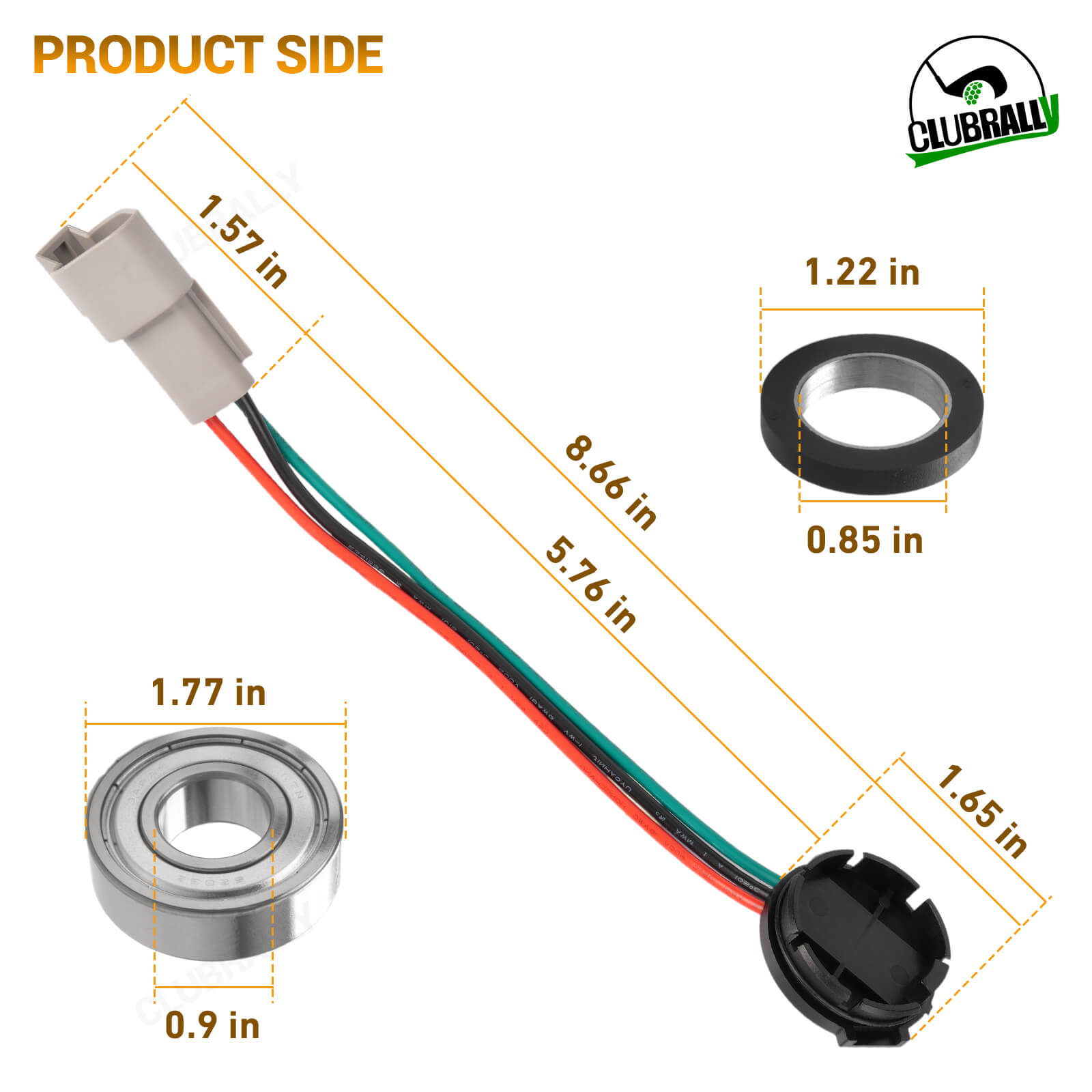 Speed Sensor & Magnet Kit for Club Car DS Precedent with GE Motor