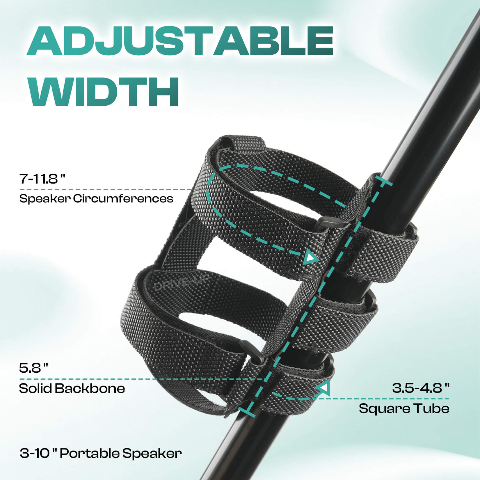 Universal Adjustable Strap Speaker Mount for Golf Carts & Electric Bikes