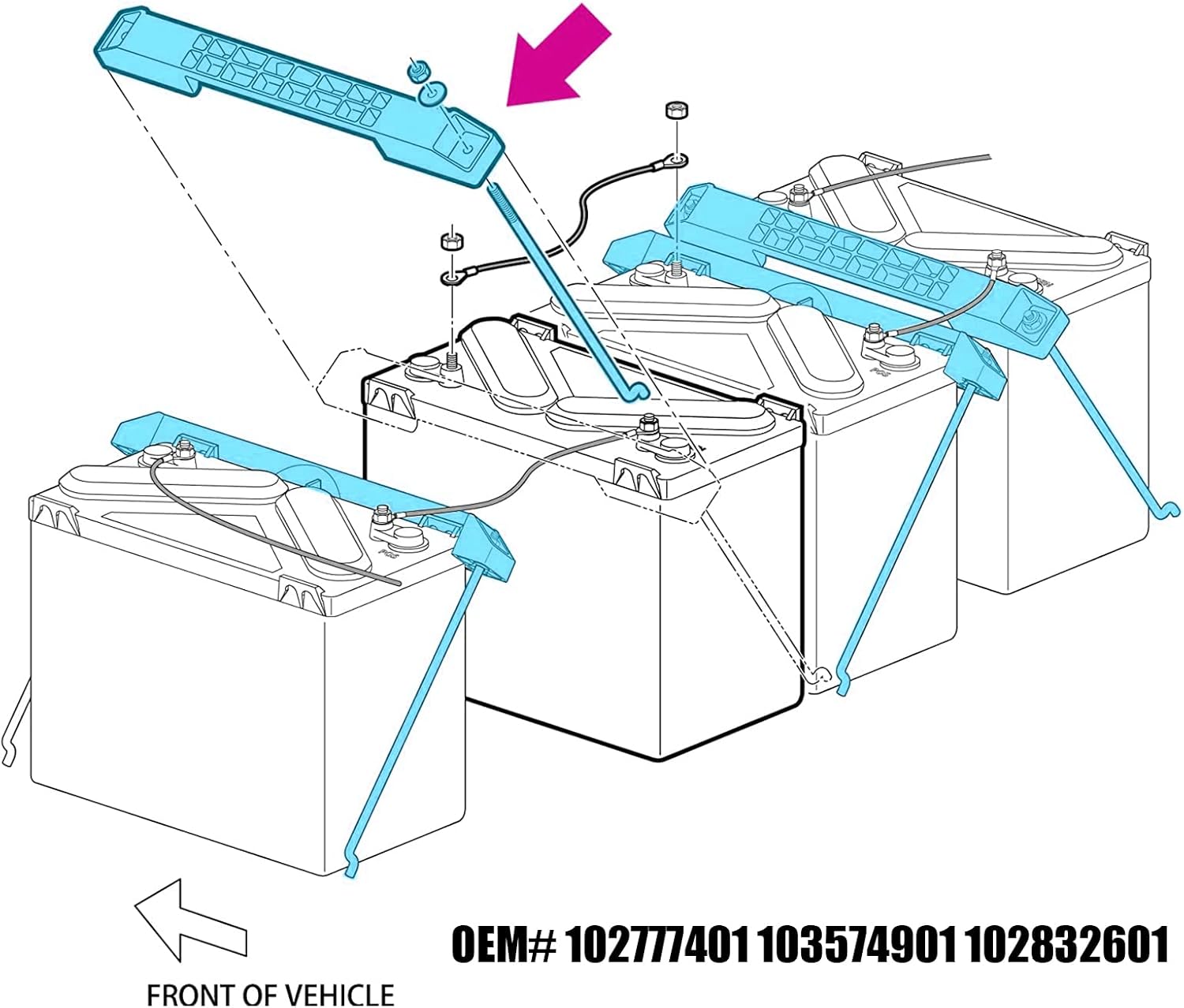Battery Hold Down Rods & Plate Kit
