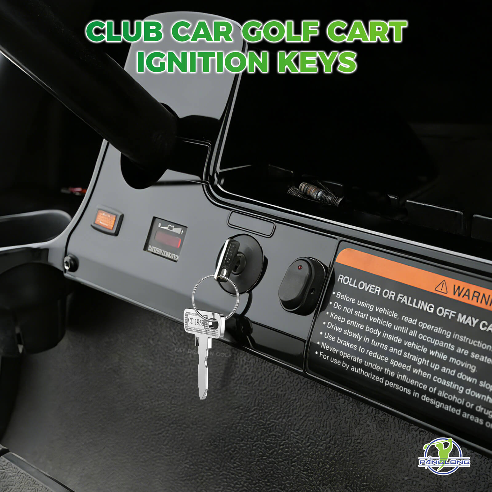Golf Cart Ignition Keys Fits Club Car DS Precedent Tempo - 10 Packs