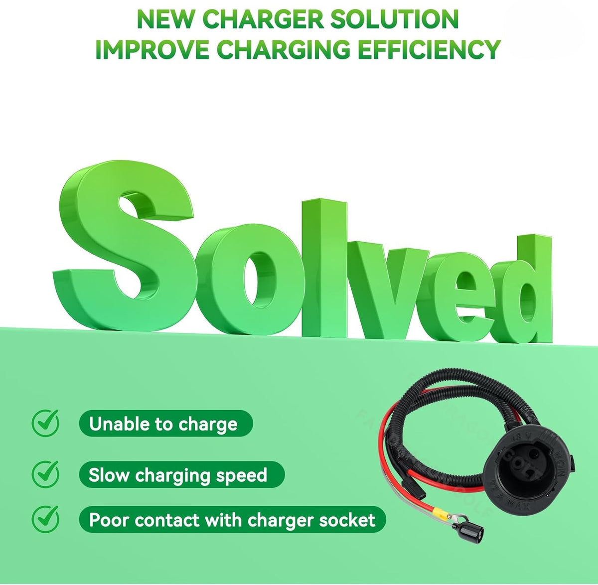 48V Golf Cart Charger Receptacle with Socket Trim for Club Car Precedent 2004-2013