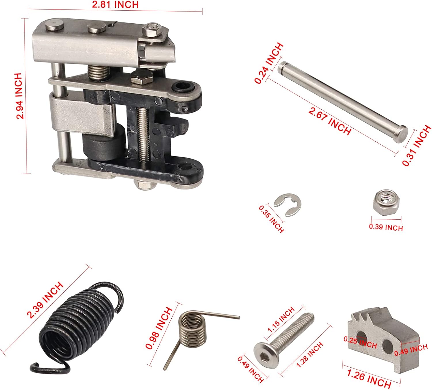 Golf Cart Brake Pawl Lock & Parking Mechanism Kit for Club Car Precedent 2004-2009 1st Generation Pedal