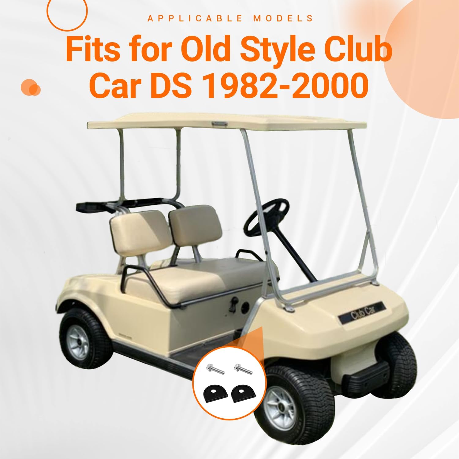 Club Car DS Roof Front Top Strut Mount Pad and Screw Kit