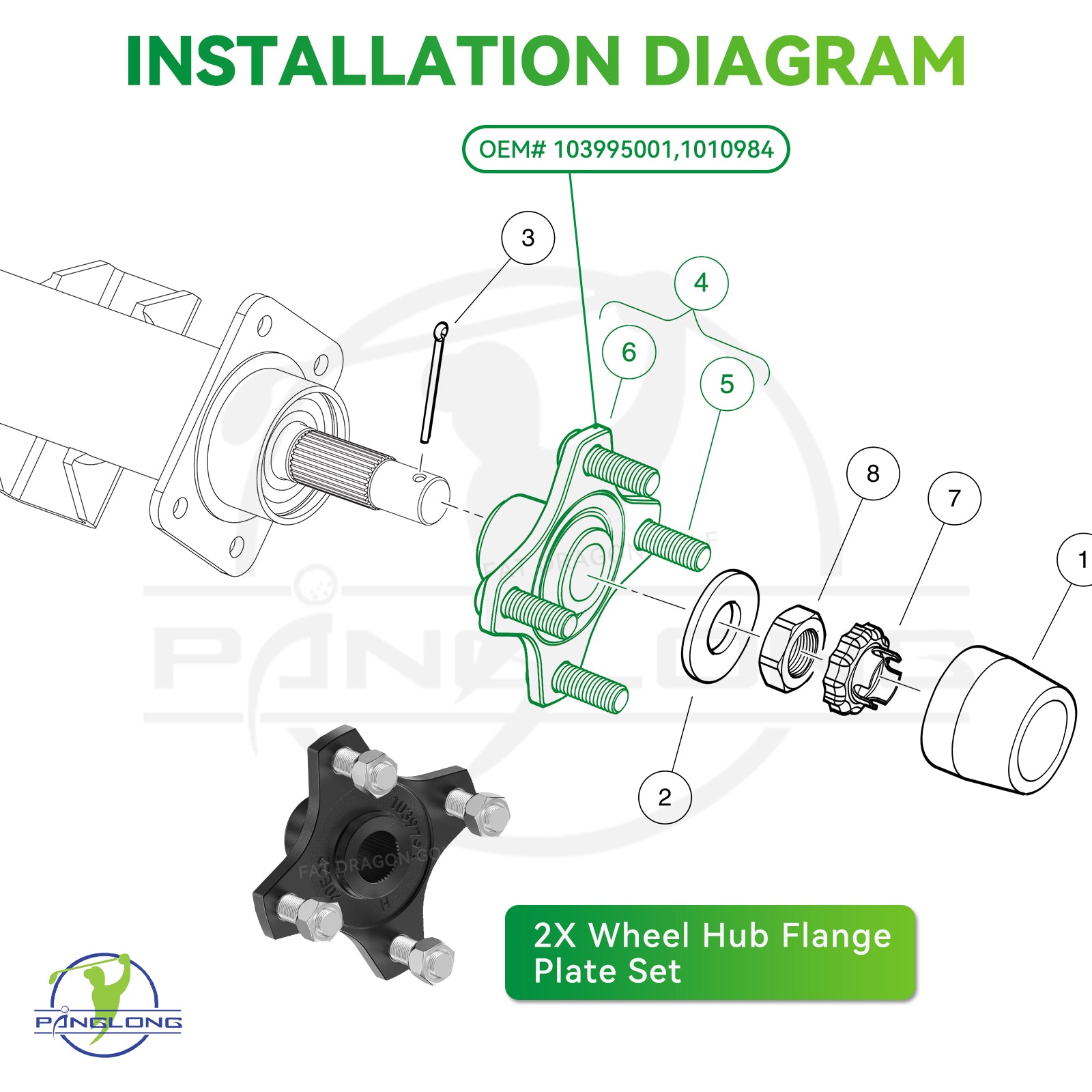 golf cart rear wheel hubs