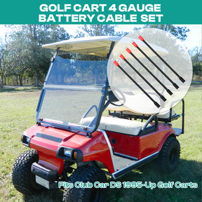 Golf Cart Battery Cable Set for Club Car DS 1995-Up 48 Volt 4 Gauge (Set of 5) |Drive-up