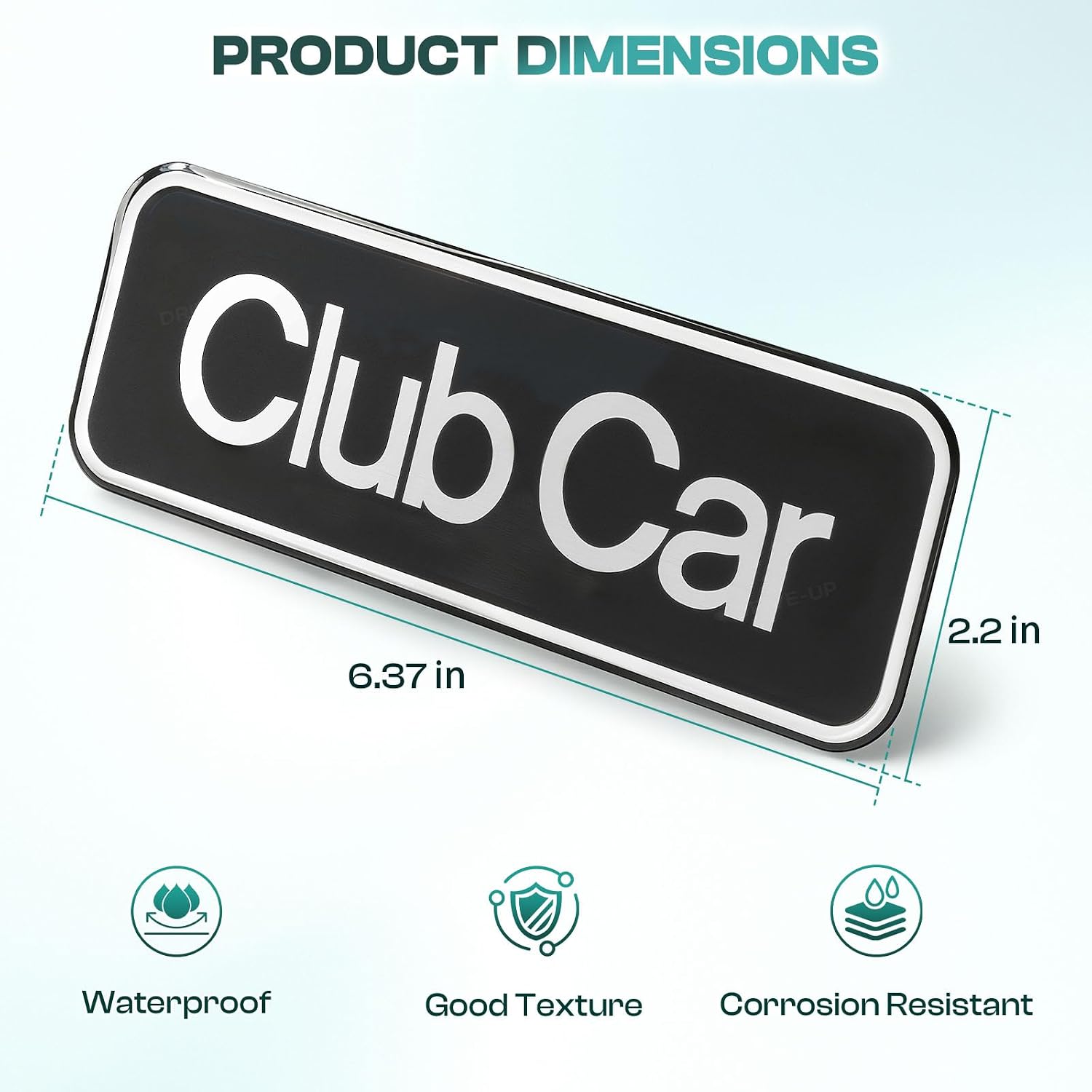 Name Plate Emblem for Club Car Onward Golf Cart Silver