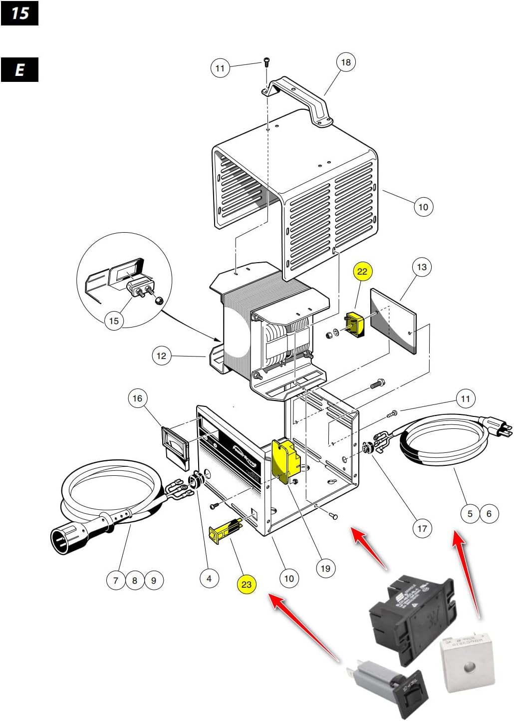 Golf Cart 48V Charger Repair Kit for Club Car