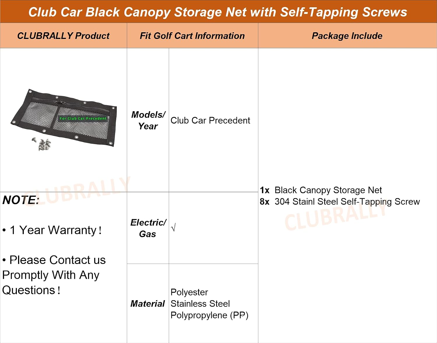 Black Golf Cart Canopy Storage Net for Club Car with Self-Tapping Screws | DRIVE UP