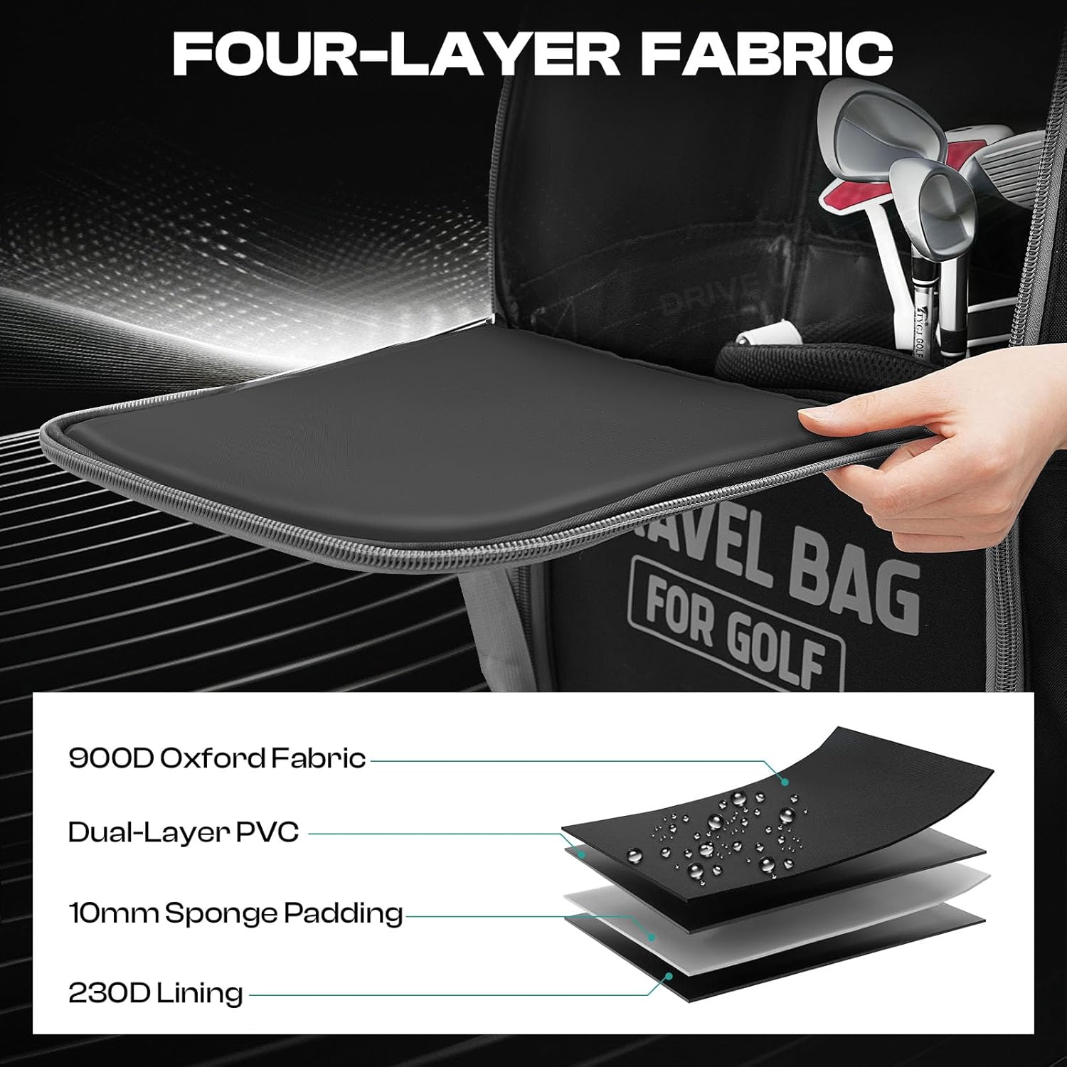 Heavy Duty Golf Travel Bag for Airlines – Padded Club Protection