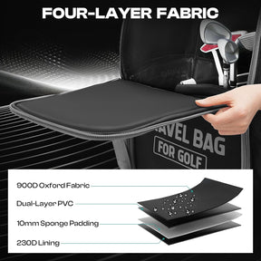 Heavy Duty Golf Travel Bag for Airlines – Padded Club Protection