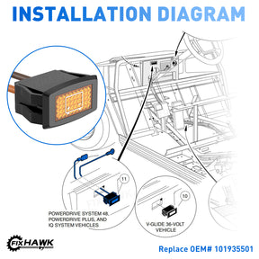 48 Volt Golf Cart Battery Light - Warning Light Replacement for Club Car Precedent | Drive - up - Drive - up