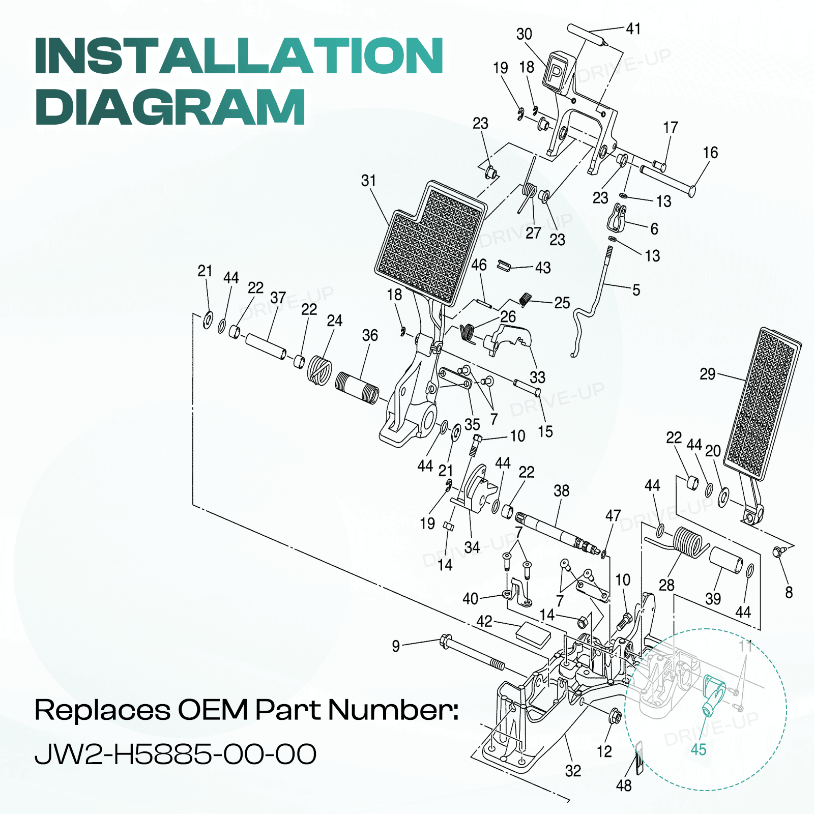 Yamaha Golf Cart Accelerator Pedal Throttle Sensor for G29 Models | Drive-up