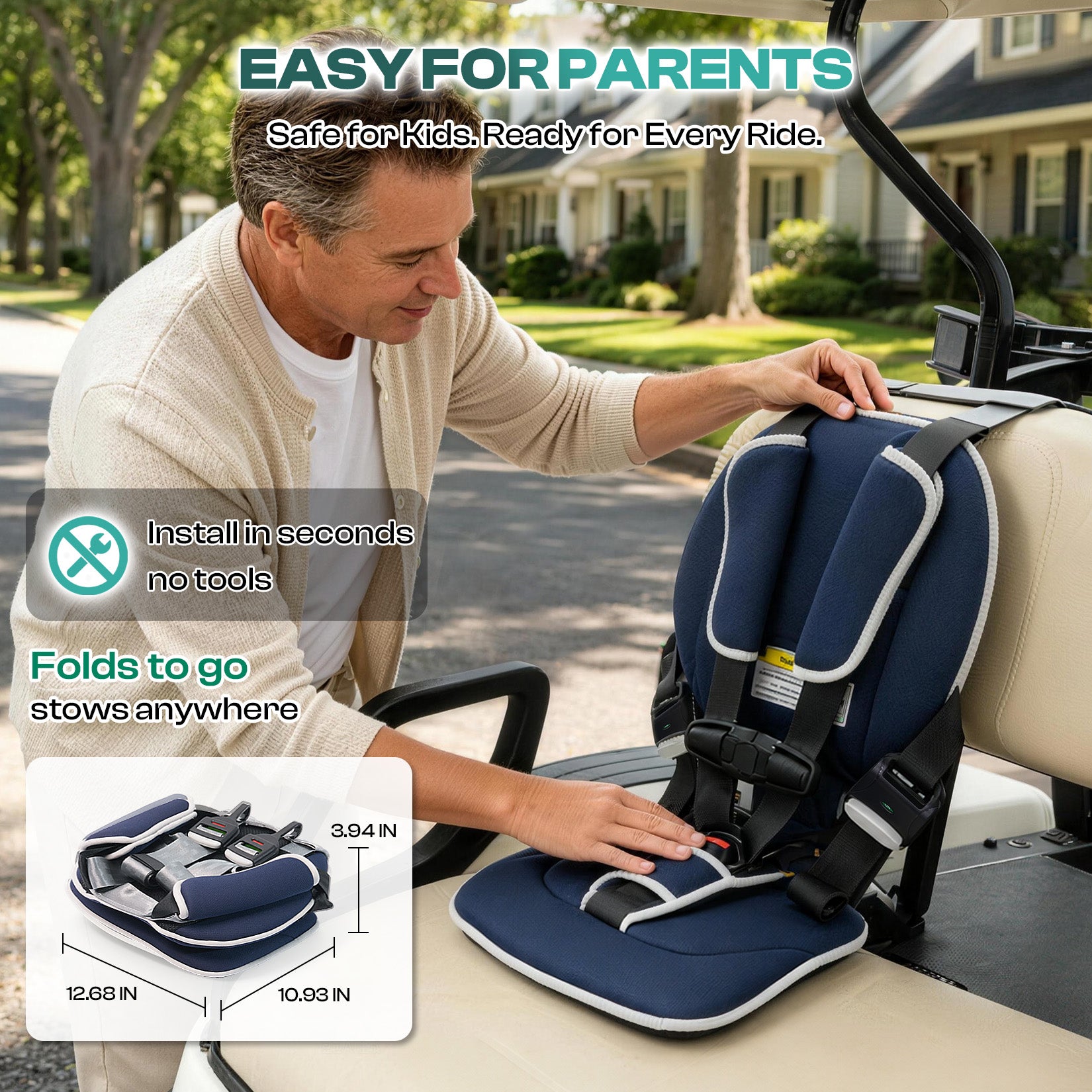 5-Point Harness Golf Cart Child Positioner