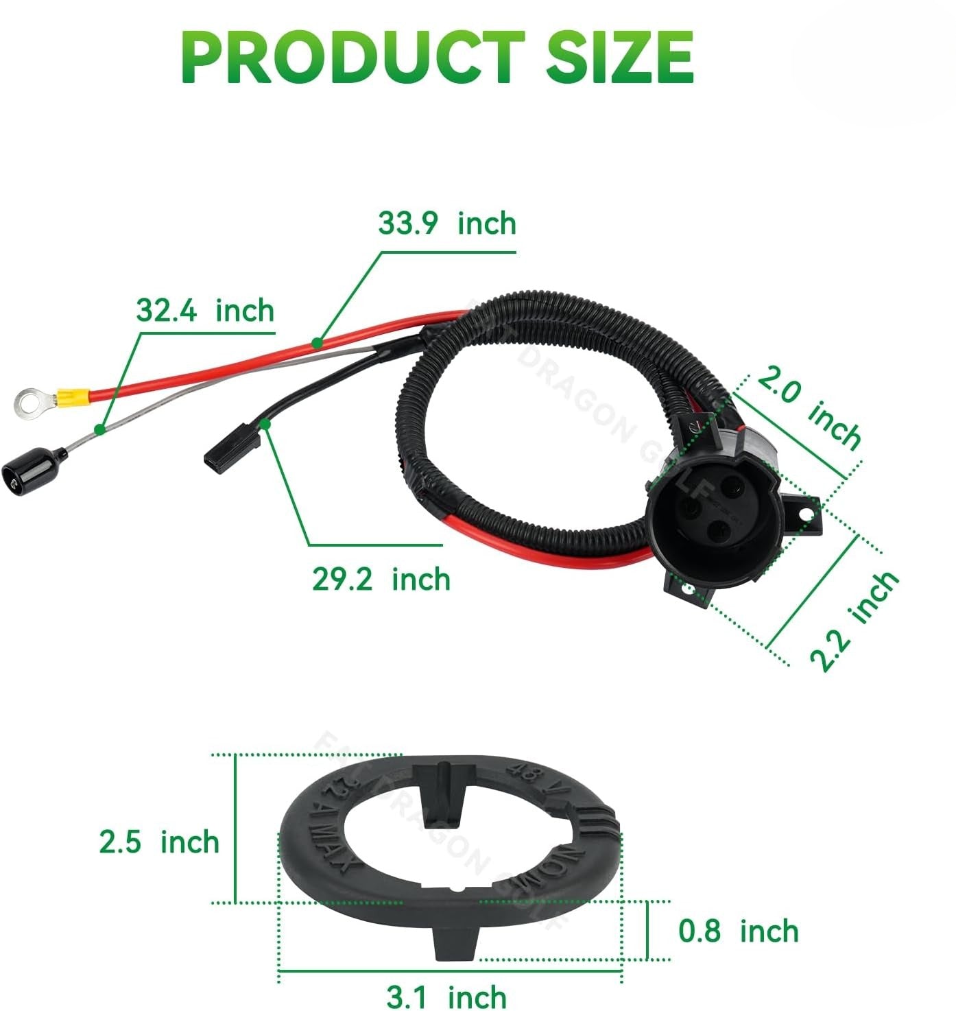 48V Golf Cart Charger Receptacle with Socket Trim for Club Car Precedent 2004-2013
