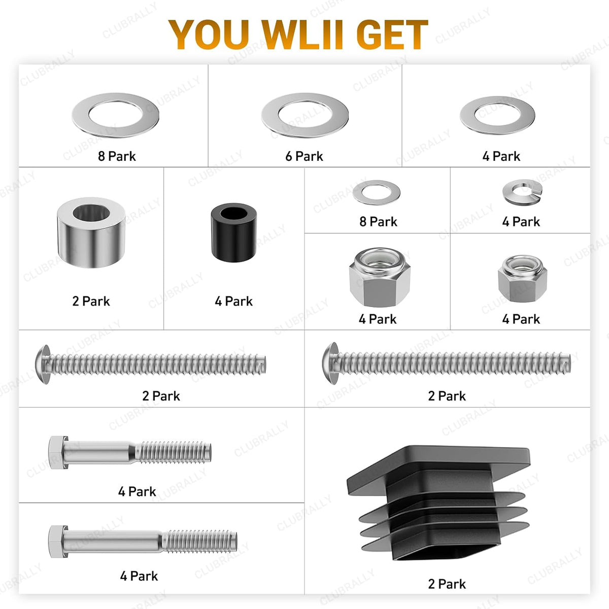 Golf Cart Roof Hardware Kit for EZGO TXT 1994-2013