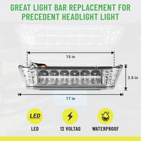 Golf Cart LED Headlight Bar for Club Car Precedent 2004-Up with Front Head Light 12V | Drive-up