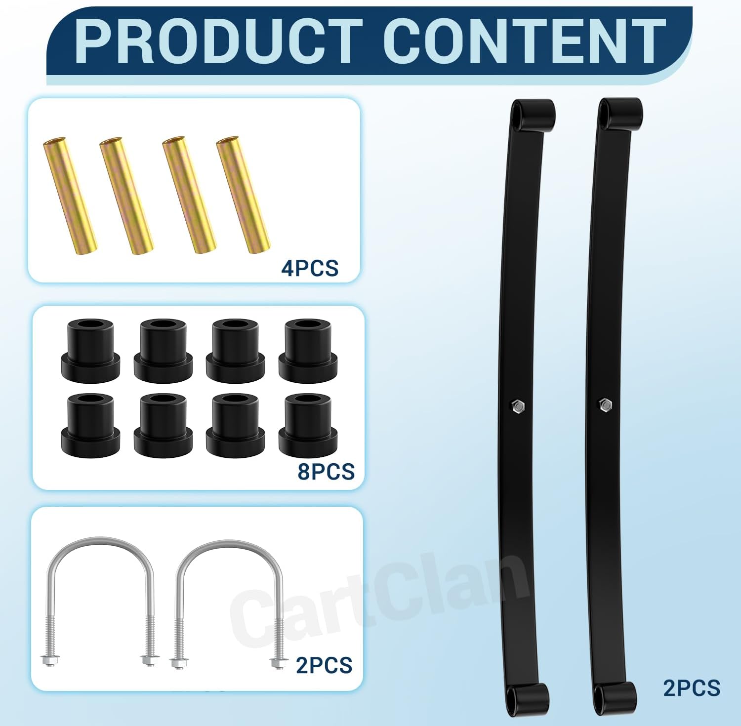 Golf Cart Leaf Spring Rear Supension with Hardware Kit for Club Car DS 1981-2016