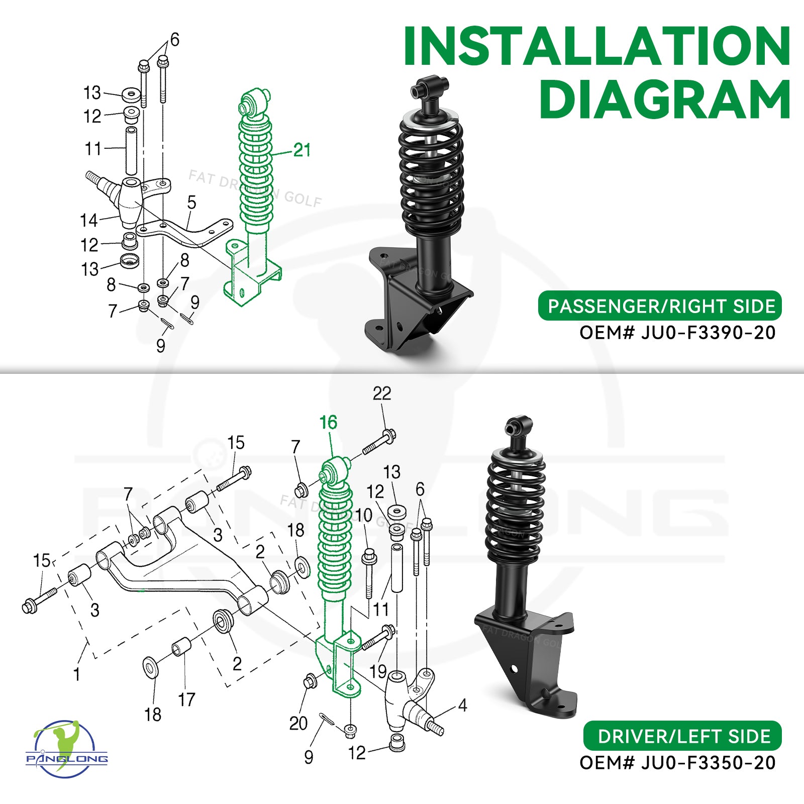 yamaha golf cart shocks