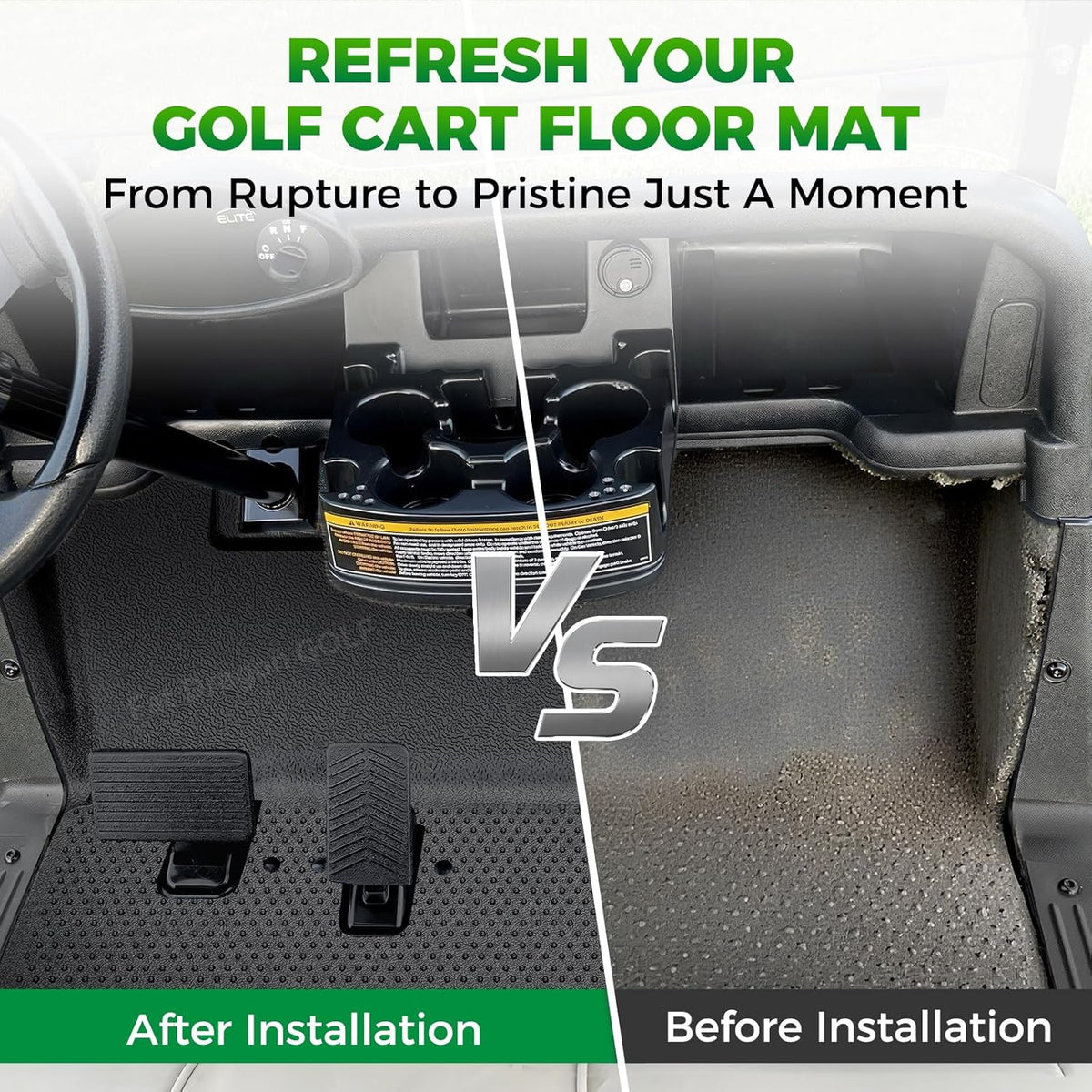 Full Coverage Silica Gel Floor Mat for EZGO RXV 2008-Up | DRIVE UP