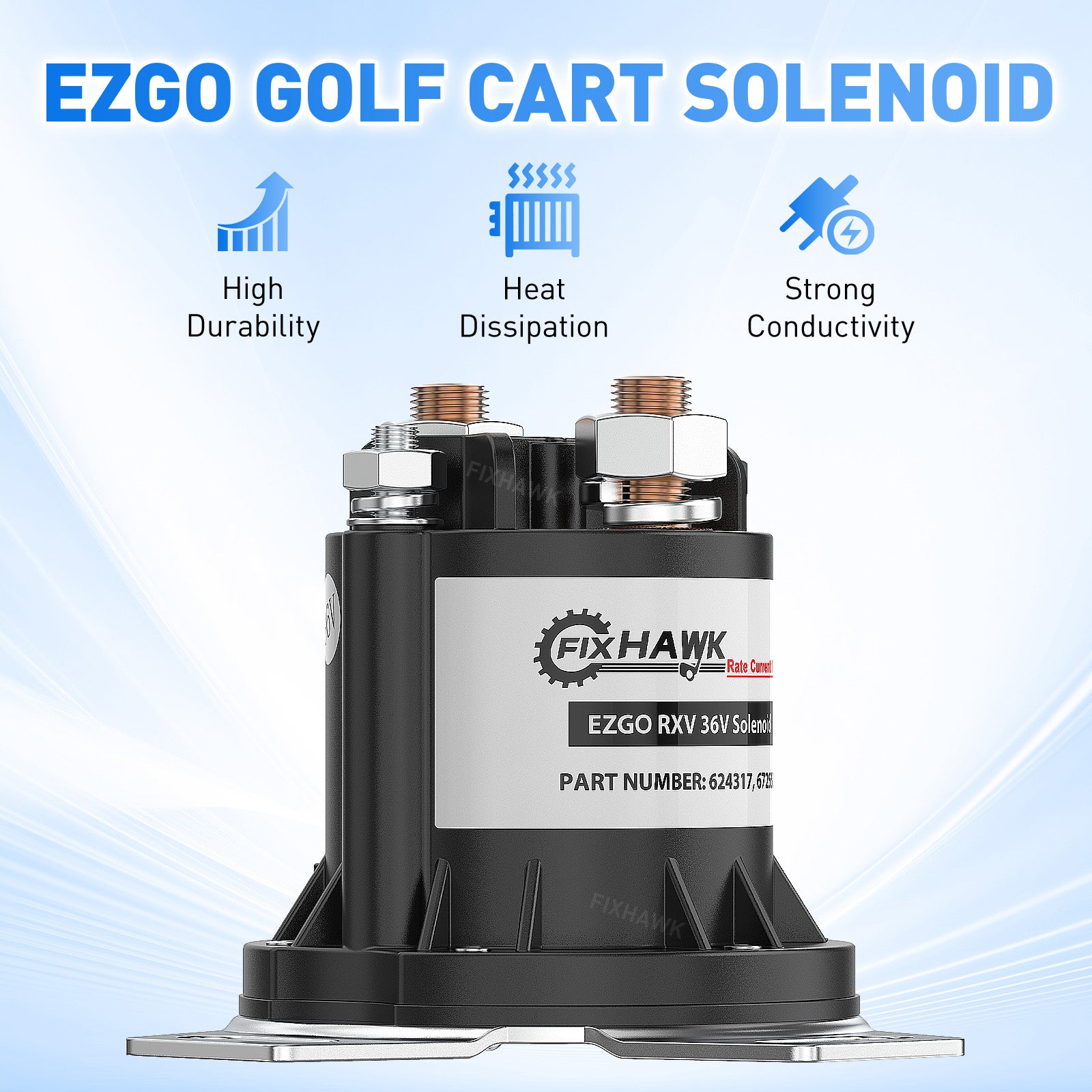 Drive-up EZGO RXV Solenoid 36V Golf Cart Solenoid for 2012-2019 Models