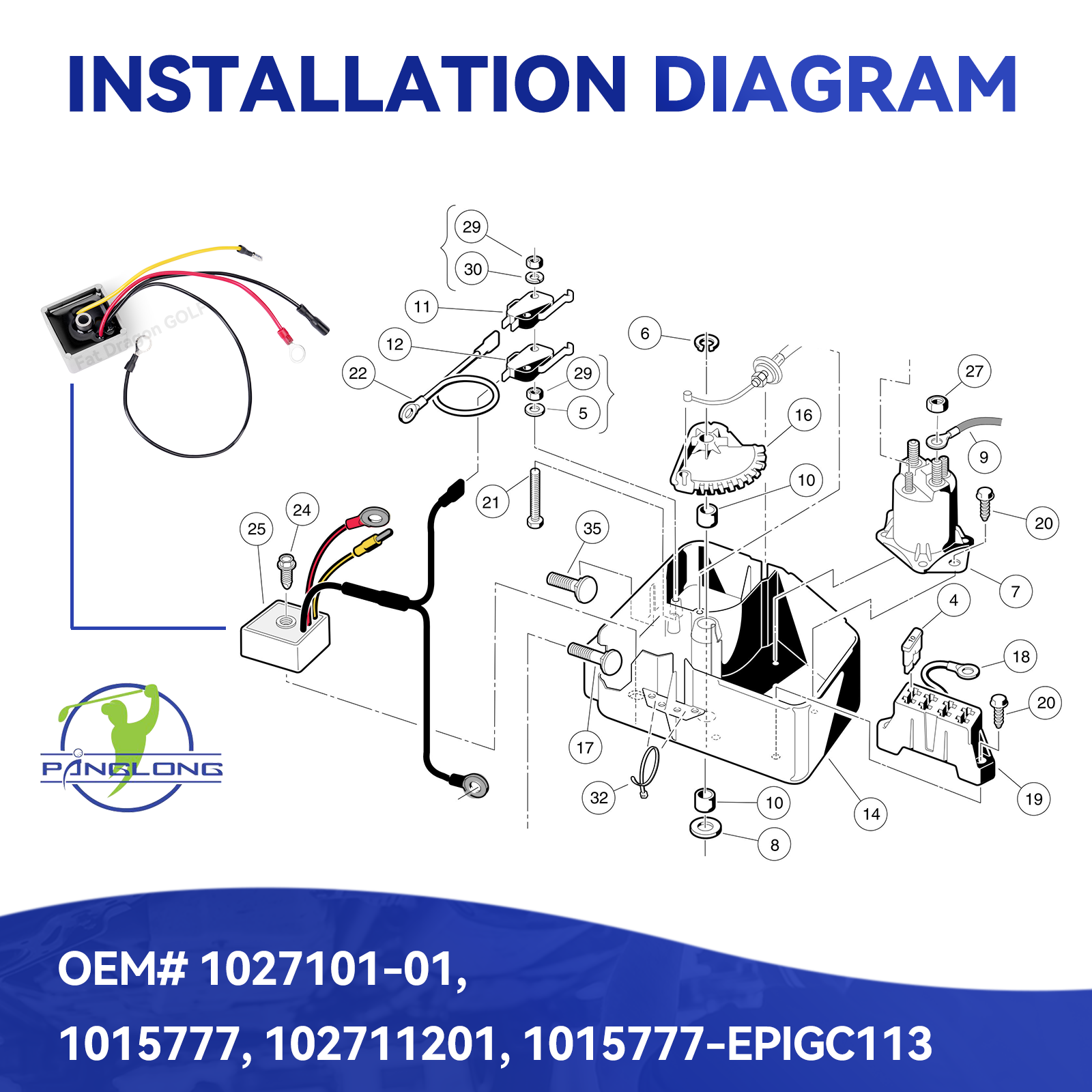 Golf Cart Voltage Regulator for Club Car DS & Carryall Gas | Drive-up