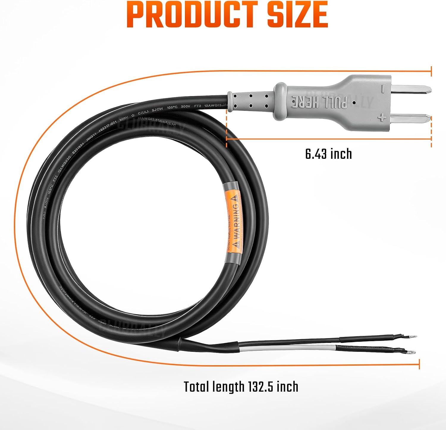 36V DC Golf Cart Charger Cord with 2-Blade Plug for Club Car EZGO