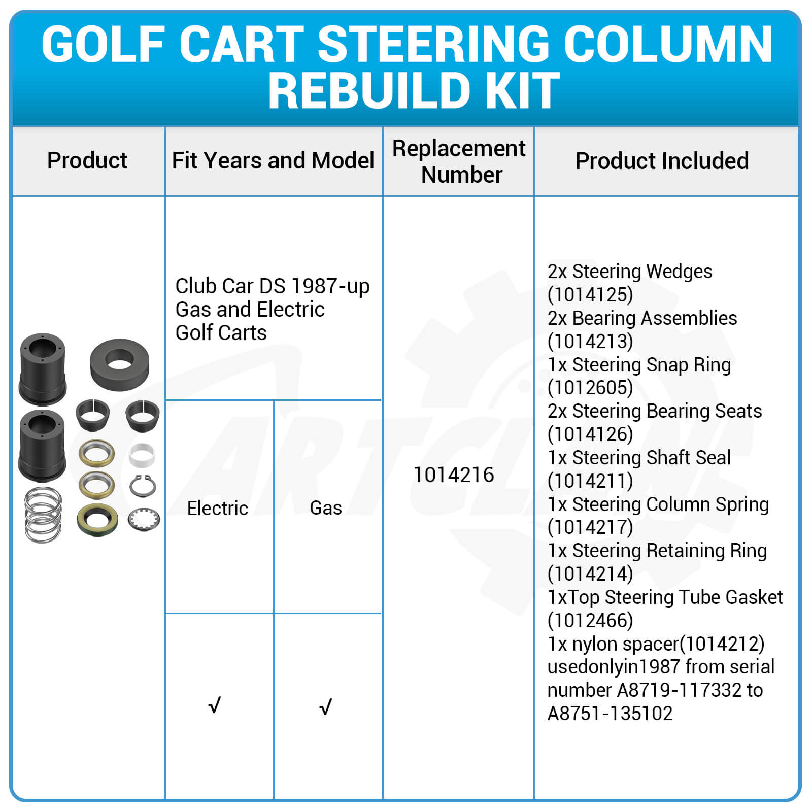 club car ds steering column rebuild kit