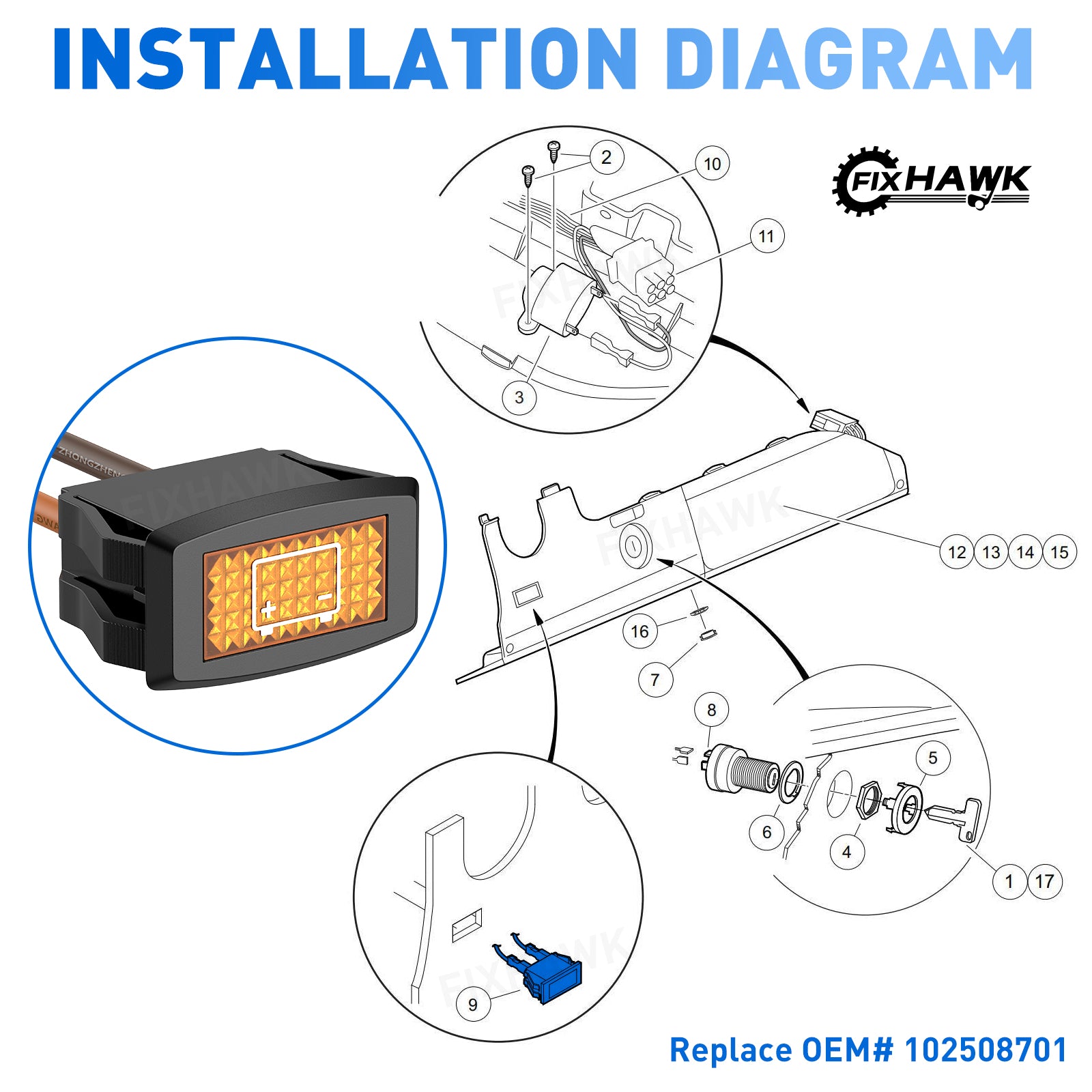 golf cart battery light