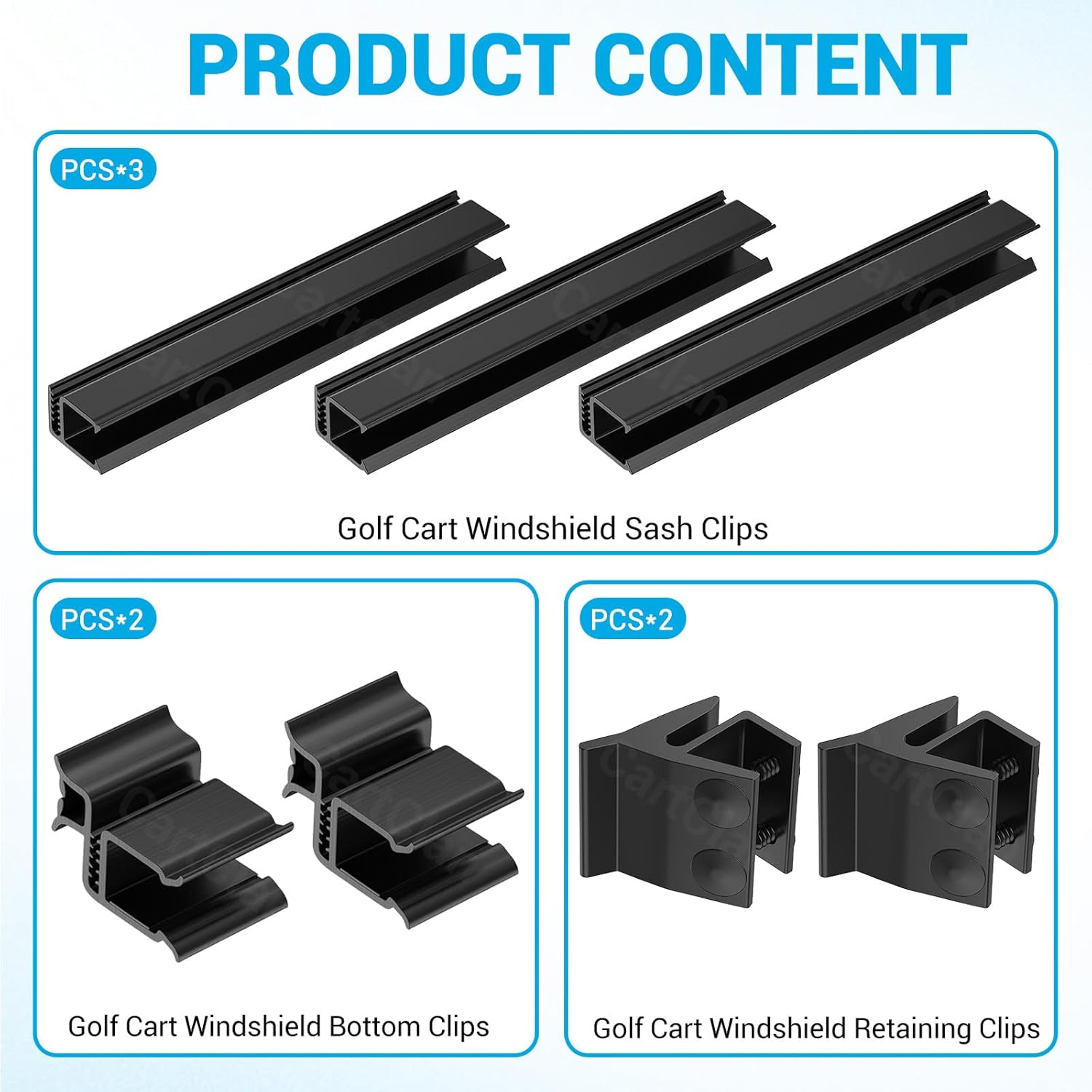 Golf Cart Windshield Retaining Clip Kits Fits Club Car DS