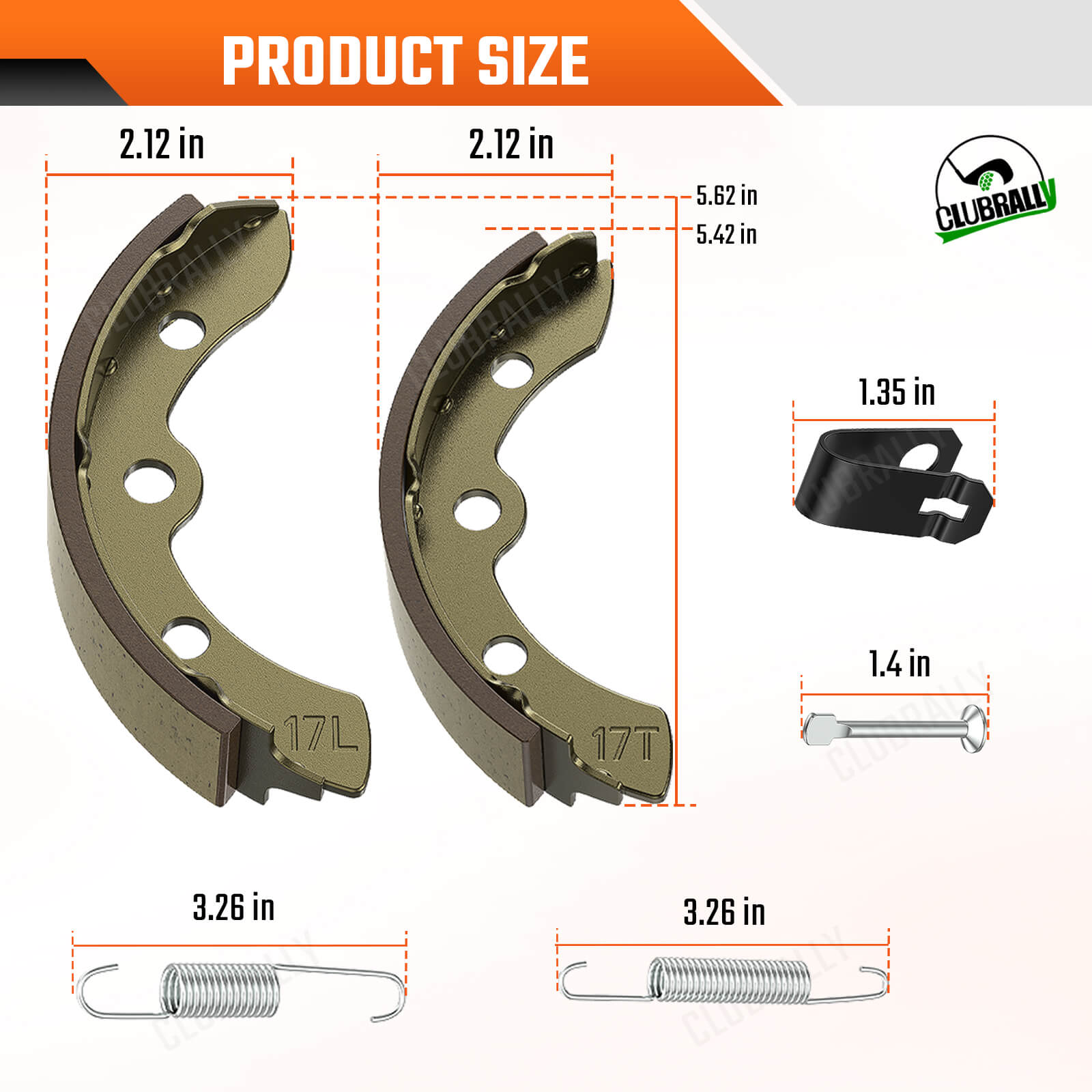 Club Car Brake Shoe & Spring Kit