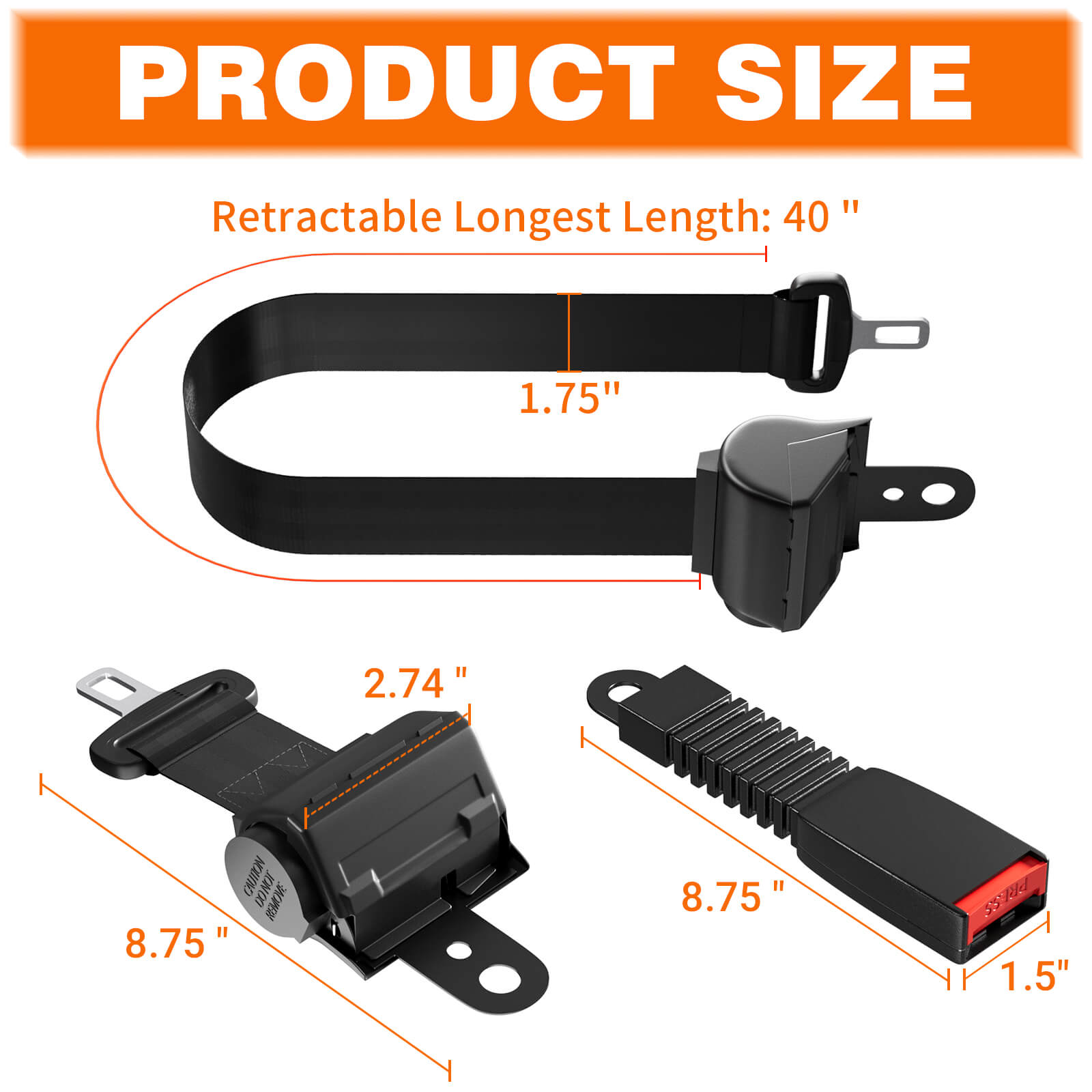 Universal golf cart seat belt