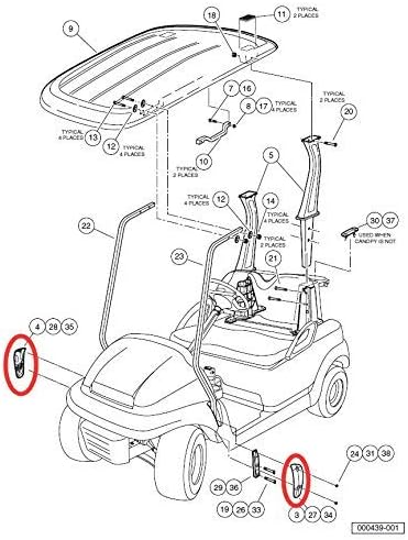 Club Car Precedent Front Canopy Support Cover