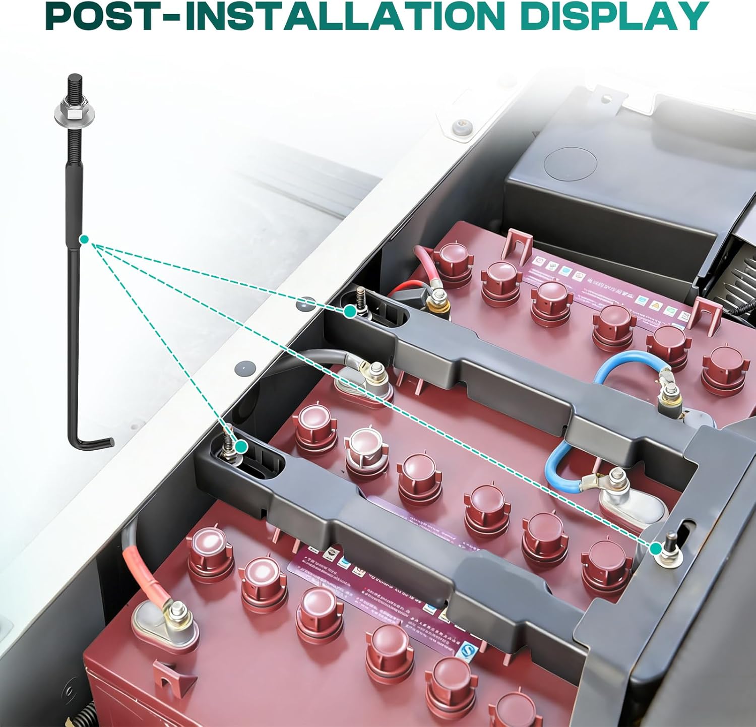 Golf Cart Battery Hold Down Rods for EZGO RXV