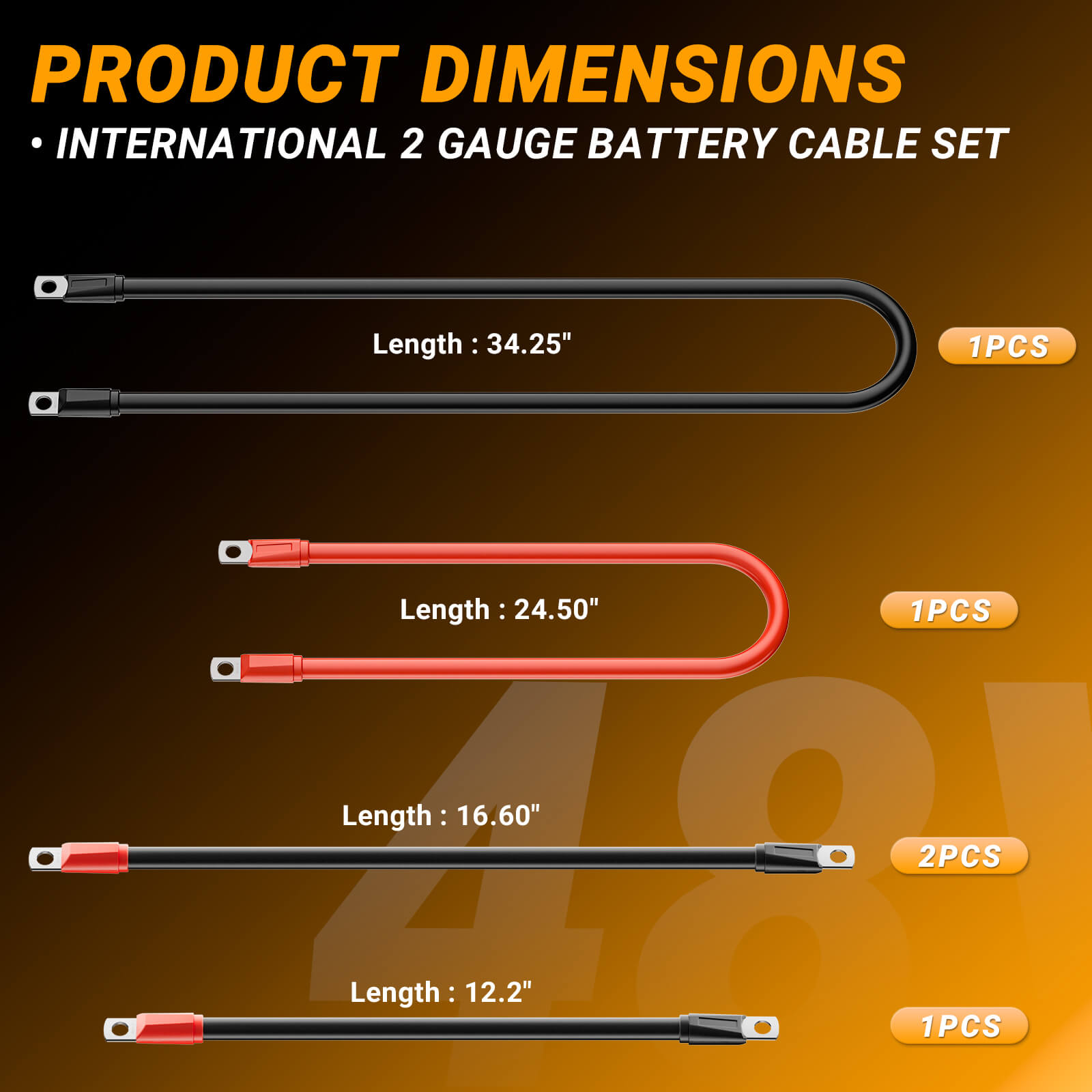 Golf Cart 2 Gauge Battery Cable for EZGO RXV High-Performance Wiring Kit 