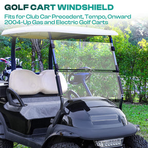 Club Car Windshield Clear Foldable for Precedent Tempo Onward 2004-Up Gas and Electric models | Drive-up