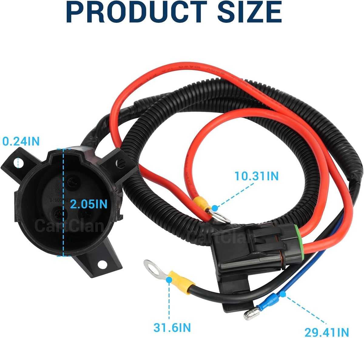 48V DC Charger Receptacle with Harness for Club Car Precedent & Tempo 2014-Up