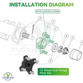 Golf cart rear wheel hub