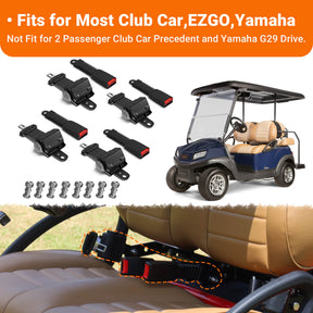 Universal Golf Cart Seat Belts Kit - 40" Retractable (2/4 Set) | Drive-up
