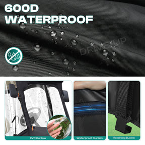 Club Car Precedent Enclosure Fits for 4 Passengers, 600D Golf Cart Driving Cover with Zippered Doors&4-Sided Clear Window |Drive-up