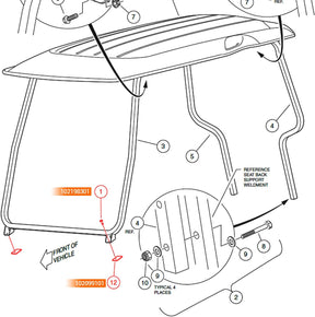 Golf Cart Front Top Strut Mount Pads with Stainless Steel Screws Kit, Fits Club Car DS