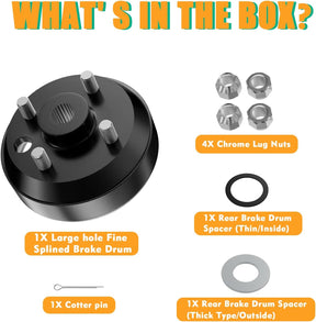 Golf Cart Brake Drum, EZGO Large Hole Fine SplinDrum Assembly for 1991-Up OEM #21807-G1 | Drive-up