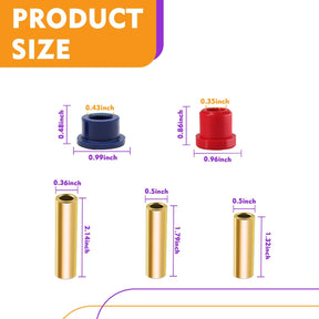 Golf Cart New Bushing and Sleeve Kit, Front or Rear Leaf Spring Front Upper A Arm Suspension for Club Car DS Gas & Electric 1992-Up, OEM #1016346